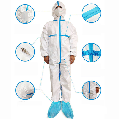 لباس های محافظ ISO13485 روپوش ضد الکتریسیته ساکن با سربند بافتنی